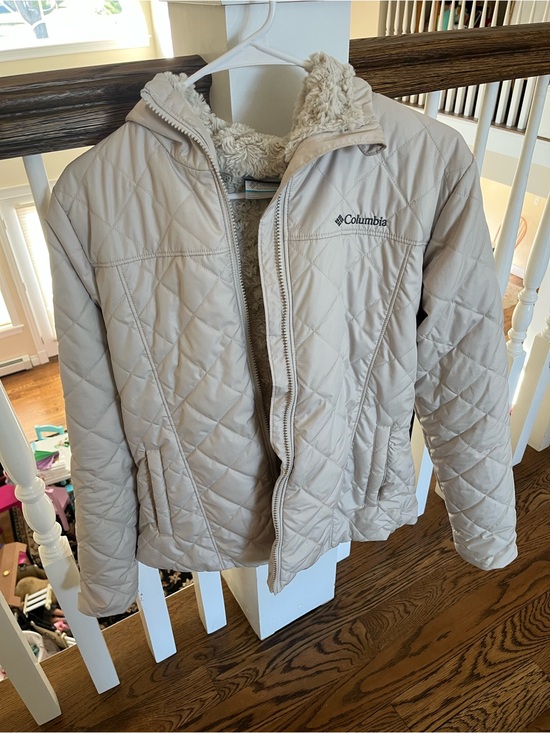Columbia Jackets & Blazers - Columbia Ladies Cream Quilted Hooded Jacket
